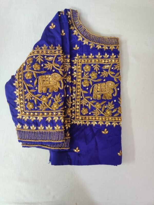 Blue Zardozi Work Blouse - Image 2