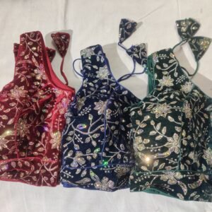 Velvet Embroidery Blouses Set of 3 View 1