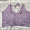 Pastel Lavender Sequins Blouse with Optional Short Sleeves View 2