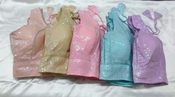 Pastel Shade Sequins Blouses Set of 3 View 1