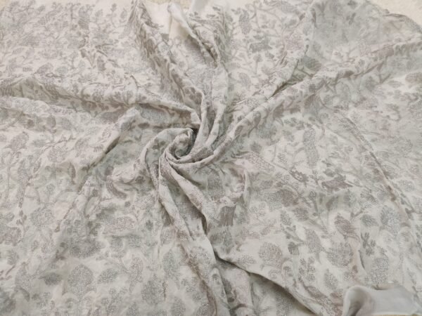 Pure Chanderi Dyeable Heavy Embroidery Unstitched Fabric View 3