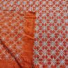 Orange Shade Semi Raw Silk Heavy Embroidery Unstitched Fabric View 3