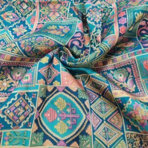 Multicolored Banarasi Unsticthed Fabric View 1