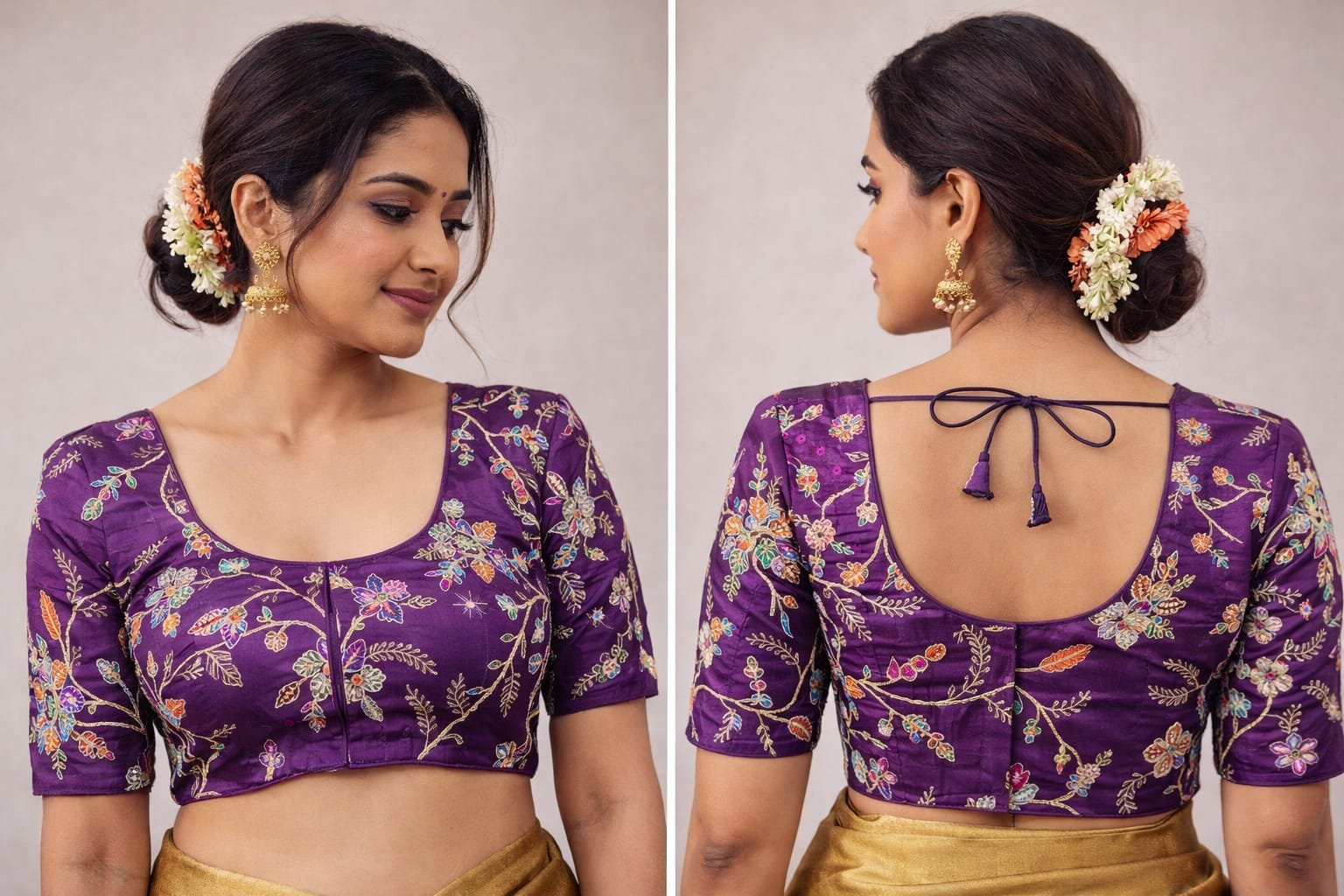 Purple designer blouse